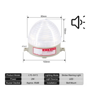 White Flashing Buzzer Bolt Mount