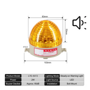 Yellow Always On Buzzer Bolt Mount
