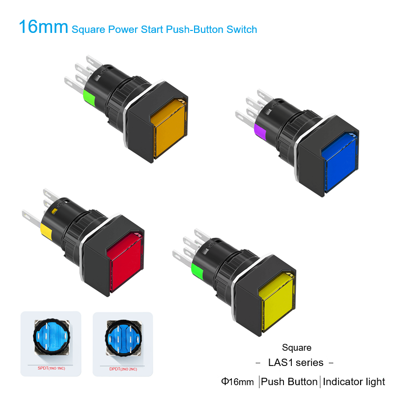 Professional 16mm Square Push-Button Switch for Subway Control Equipme ...