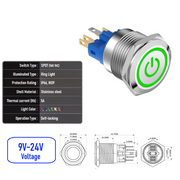 Green 9V-24V  Maintained  SPDT