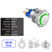 Green 1.8V-8V  Momentary  SPDT