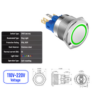 Green 110V-220V  Momentary  SPDT