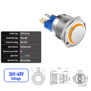 Orange 36V-48V  Momentary  SPDT