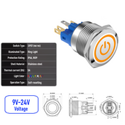 Orange 9V-24V  Momentary  SPDT