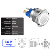 White 1.8V-8V  Momentary  SPDT
