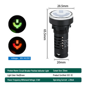Red  Green  AC DC 36V  Circuit Breaker