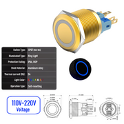 Blue 110V-220V  Momentary  Y SPDT