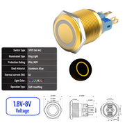 Yellow 1.8V-8V  Momentary Y  SPDT