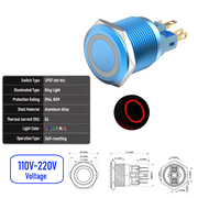 Red 110V-220V  Momentary B  SPDT