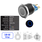 Blue 1.8V-8V  Momentary B SPDT