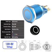 White 1.8V-8V  Momentary B  SPDT
