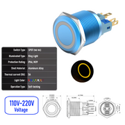 Yellow 110V-220V  Maintained B  SPDT