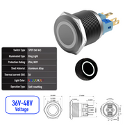 White 36V-48V  Momentary B  SPDT