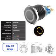Yellow 1.8V-8V  Momentary B  SPDT