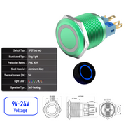 Blue 9V-24V  Maintained G  SPDT