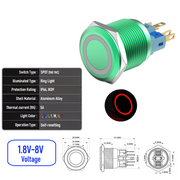 Red 1.8V-8V  Momentary G  SPDT