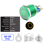 Yellow 36V-48V  Momentary G  SPDT