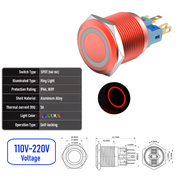 Red 110V-220V  Maintained R  SPDT