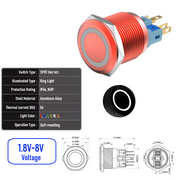 White 1.8V-8V  Momentary R  SPDT