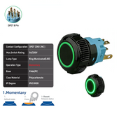 Green DPDT Momentary