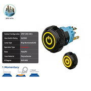 Yellow DPDT Momentary