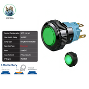 Green SPDT Momentary