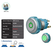 Green SPDT Momentary