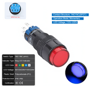 Blue  Momentary SPDT 110V~220V