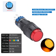Orange  Momentary DPDT 12V~24V