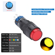 Yellow Momentary SPDT 110V~220V