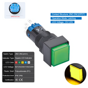 Yellow Latching DPDT 12V~24V