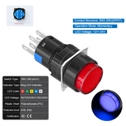 Blue  Momentary DPDT 12V~24V