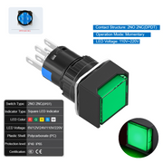 Green  Momentary DPDT 110V~220V