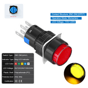 Yellow Momentary DPDT 110V~220V