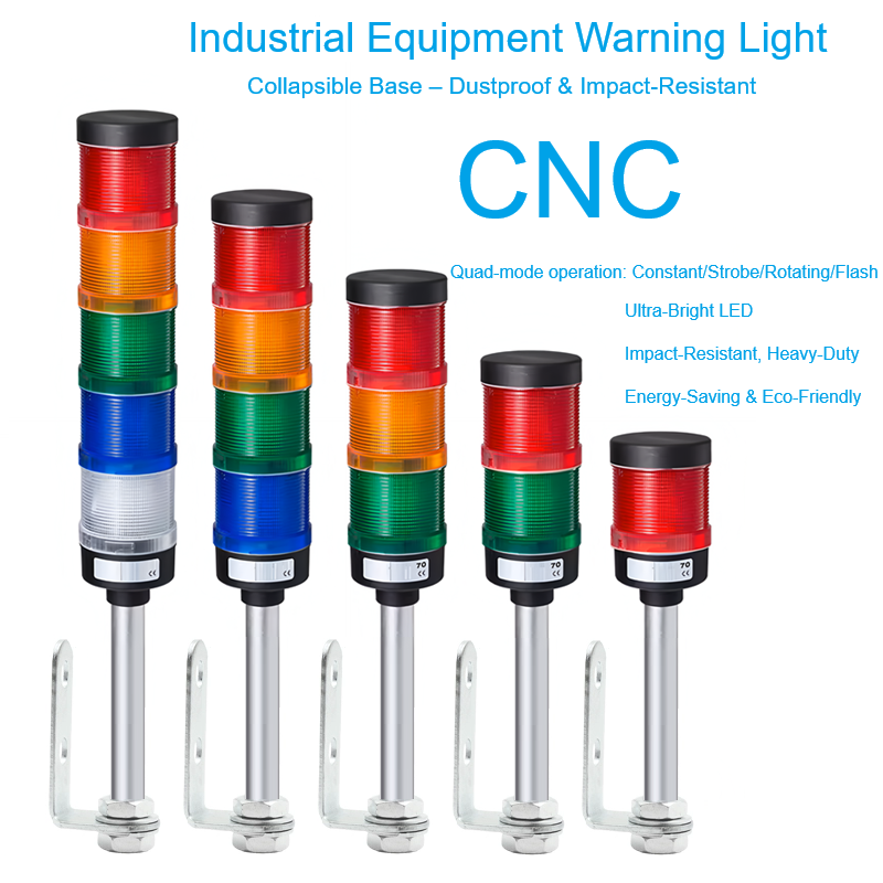 AL70-C5 Industrial Stack Light with Tri-color LED & Audible Alarm - Si ...