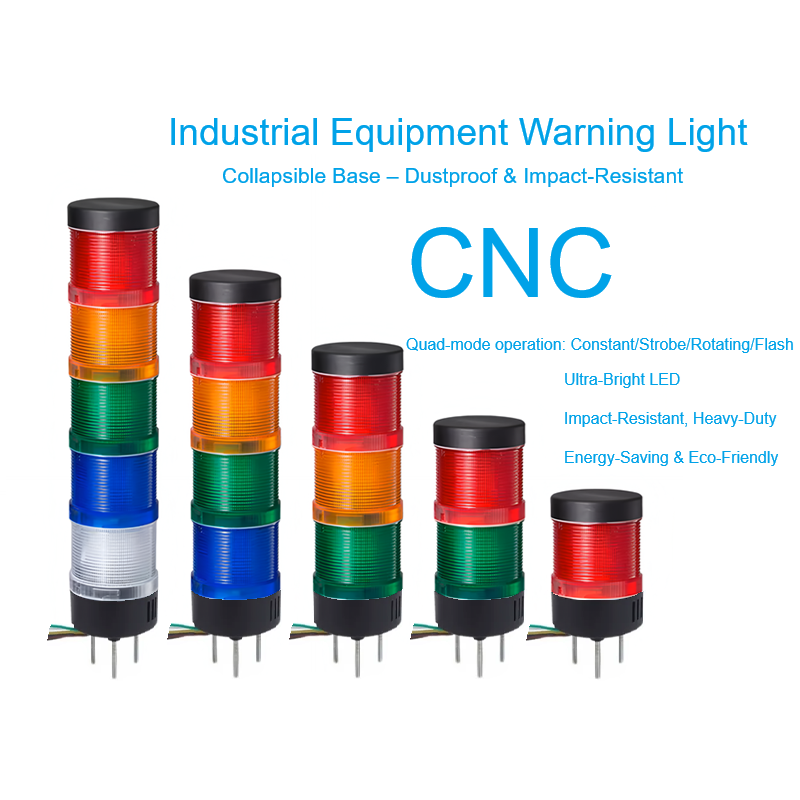 AL702E Industrial Stack Light with Tri-color LED & 85dB Alarm - Flat M ...