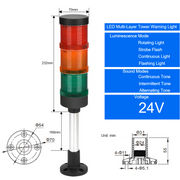 Tri-Layer With Buzzer 24V