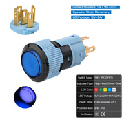 Blue  Momentary SPDT 12V~24V