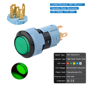Green  Momentary SPDT 110V~220V
