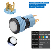 White Momentary SPDT 110V~220V