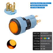 Yellow Momentary SPDT 12V~24V