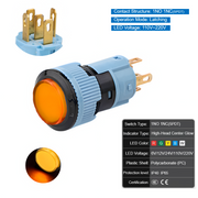 Yellow Latching SPDT 110V~220V