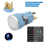 Blue  Momentary SPDT 110V~220V
