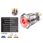 Red DPDT Latching
