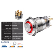 Red DPDT Latching