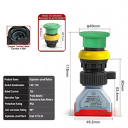 Green AUTO-RESET 1NO 1NC 10A