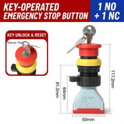 KEY EMERGENCY STOP Metal 1NO 1NC