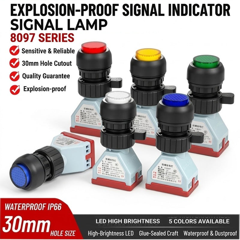 30mm Hole Explosion Proof Signal Indicator Light EX Mark High Brightne ...