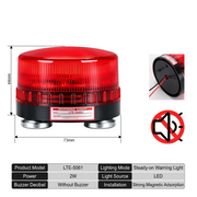 Red Flashing No Buzzer Magnetic Mount