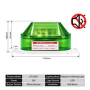 Green Always On No Buzzer Bolt Mount